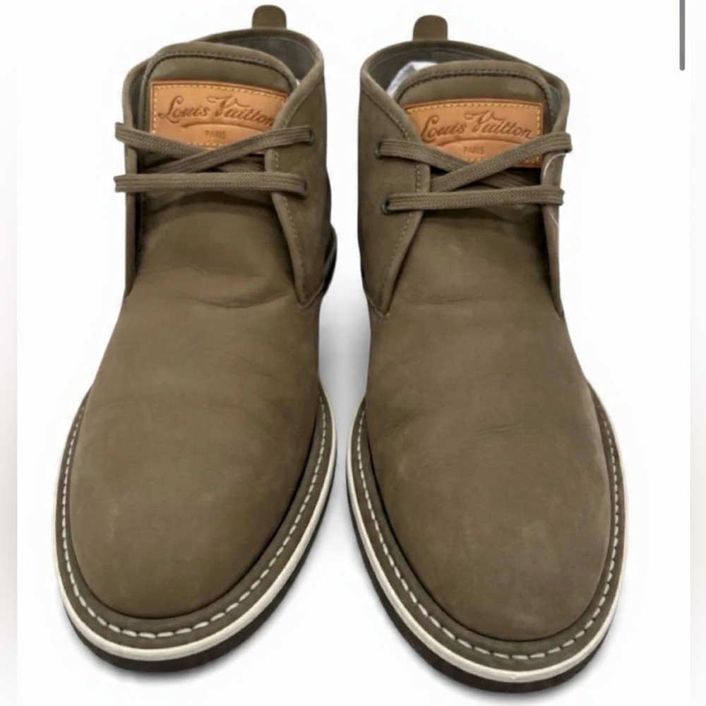 Authentic Louis Vuitton Men's Brown Chukka Boots Shoes Size 7.5 Excellent